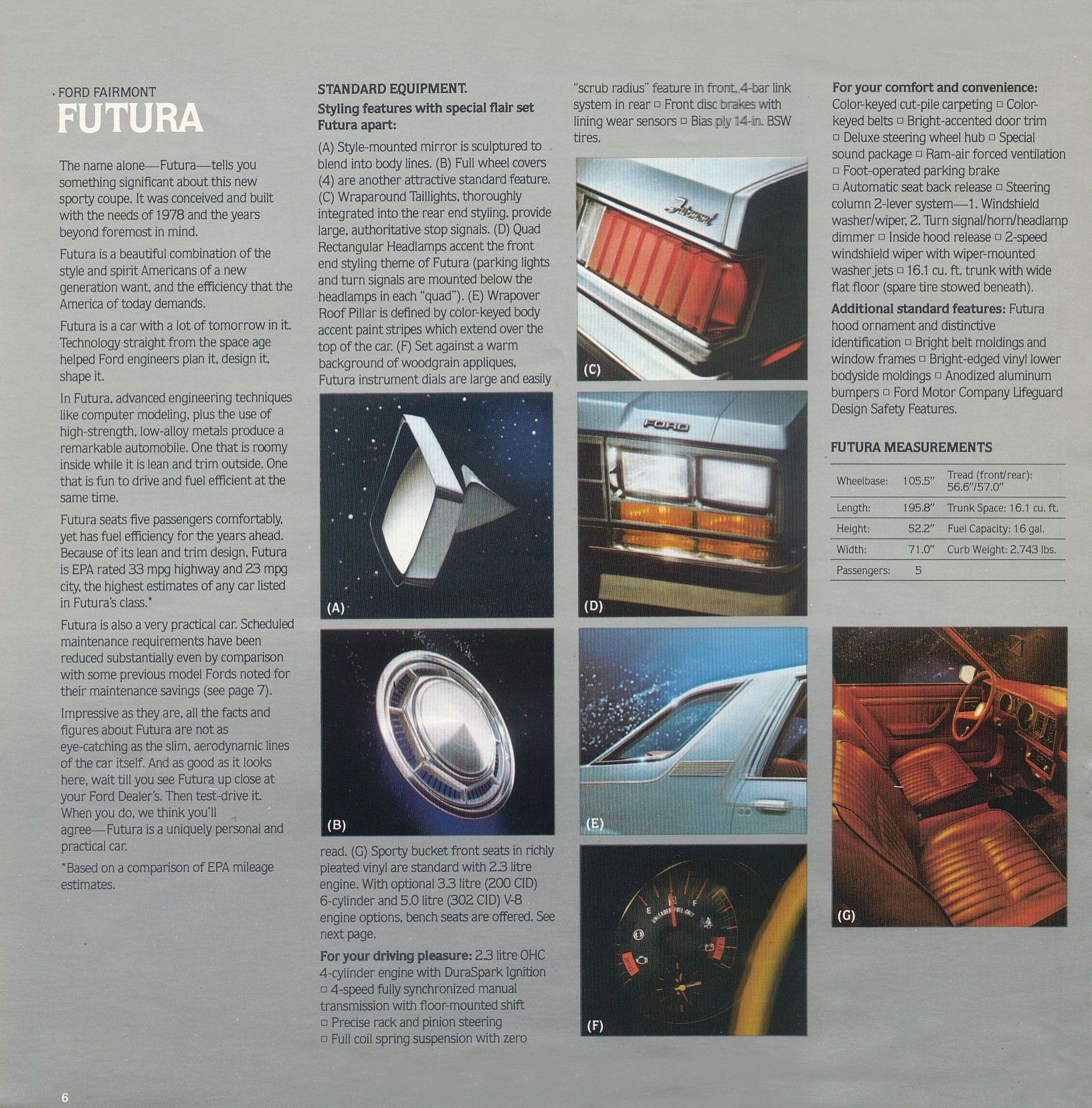 1978 Ford Fairmont Futura Brochure Page 2